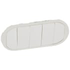 Legrand - Enjoliveur large Céliane interrupteur/va-et-vient/poussoir 5 commandes - Blanc