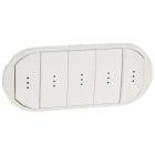Legrand - Enjoliveur Céliane inter, va-et-vient ou poussoir 5 commandes avec voyant -Blanc