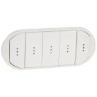Legrand - Enjoliveur Céliane inter, va-et-vient ou poussoir 5 commandes avec voyant -Blanc