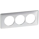 Legrand - Plaque Céliane Métal 3 postes pour rénovation entraxe 57mm - finition Alu Snake