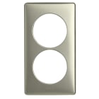 Legrand - Plaque Céliane Métal 2 postes pour rénovation entraxe 57mm - finition Titane