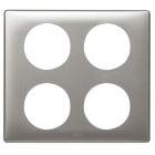 Legrand - Plaque de finition à clipser Céliane Métal 2x2 postes - Titane