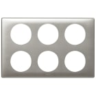 Legrand - Plaque Céliane Métal 2x3 postes - finition Titane