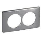 Legrand - Plaque Céliane Métal 2 postes pour rénovation entraxe 57mm - finition Tungstène