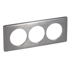 Legrand - Plaque de finition à clipser Céliane Métal 3 postes entraxe 57mm - Tungstène
