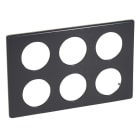 Legrand - Plaque Céliane Métal 2x3 postes - finition Carbone