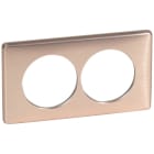 Legrand - Plaque Celiane Metal 2 postes pour renovation entraxe 57mm - finition Copper