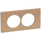 Legrand - Plaque Céliane Matières 2 postes pour rénovation entraxe 57mm - Chêne Blanchi