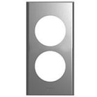 Legrand - Plaque Céliane Matières 2 postes pour rénovation entraxe 57mm - Inox Brossé