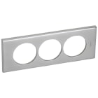 Legrand - Plaque de finition à clipser Céliane Matières 3P entraxe 57mm - Inox Brossé