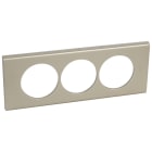 Legrand - Plaque de finition à clipser Céliane Matières 3P entraxe 57mm - Nickel Velours