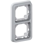 Legrand - Support plaque etanche 2 postes verticaux Plexo composable IP55 - gris
