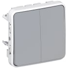 Legrand - Double interrupteur ou va-et-vient Plexo - Gris