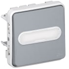 Legrand - Poussoir porte-etiquette lumineux (voyant fourni) Plexo - Gris