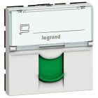 Legrand - Prise RJ45 catégorie 6 FTP avec volet vert Mosaic 2 modules - blanc