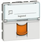 Legrand - Prise RJ45 catégorie 6 FTP avec volet orange Mosaic 2 modules - blanc