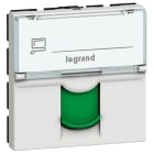 Legrand - Prise RJ45 catégorie 6A STP blindage métal - volet vert Mosaic 2 modules - blanc
