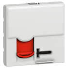 Legrand - Prise RJ45 catégorie 6 UTP accès contrôlé - volet rouge Mosaic 2 modules - blanc