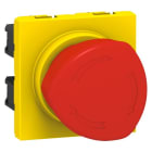 Legrand - Poussoir coup de poing d'arret d'urgence Mosaic -1-4 de tour -2 mod -rouge-jaune