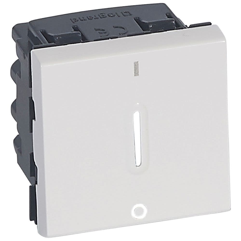 Legrand - Interrupteur bipolaire à voyant 16AX 250V~ Mosaic 2 modules - blanc