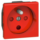 Legrand - Prise 2P+T à détrompage Mosaic avec connexion par bornes à vis 2 modules - rouge