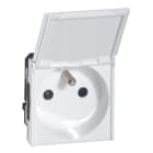 Legrand - Prise 2P+T avec volet Mosaic 2 modules avec connexion bornes automatiques -blanc