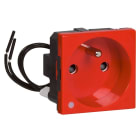 Legrand - Prise de courant à voyant Mosaic - 2P+T - 2 modules - rouge antimicrobien