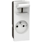 Legrand - Prise de courant 2P+T manipulation facile Mosaic 5 modules - blanc antimicrobien