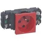 Legrand - Prise 2P+T à détrompage Mosaic 2 modules pour goulottes DLP monobloc - rouge