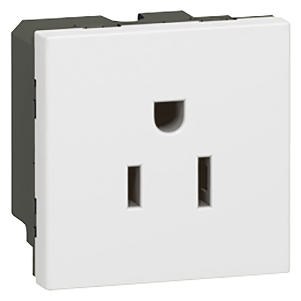 Legrand - Prise de courant 2P+T 15A standard US Mosaic 2 modules - blanc
