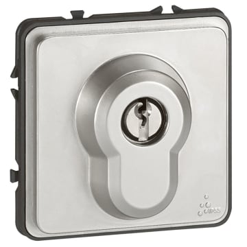 Interrupteur à clés Ronis 2 positions Plexo composable gris - 069534L