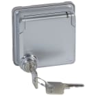 Legrand - Adaptateur avec volet à clé Soliroc IP55 IK10 pour mécanismes Mosaic 2 modules