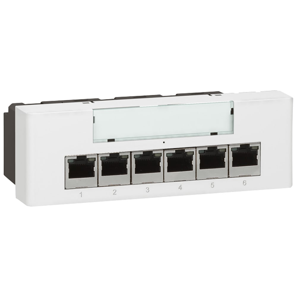 Legrand - Switch 10-100 base T non manageable Mosaic 230V - 6 modules - blanc
