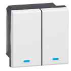 Legrand - Commande filaire BUS KNX Mosaic avec 2 touches à 2 appuis - blanc
