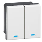 Legrand - Commande filaire BUS KNX Mosaic avec 2 touches à 2 appuis - blanc