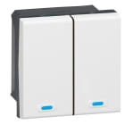 Legrand - Commande filaire BUS KNX Mosaic avec 2 touches à 4 appuis - blanc