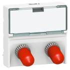 Legrand - Prise traversée fibre optique Mosaic - 2xST - 2 modules - blanc