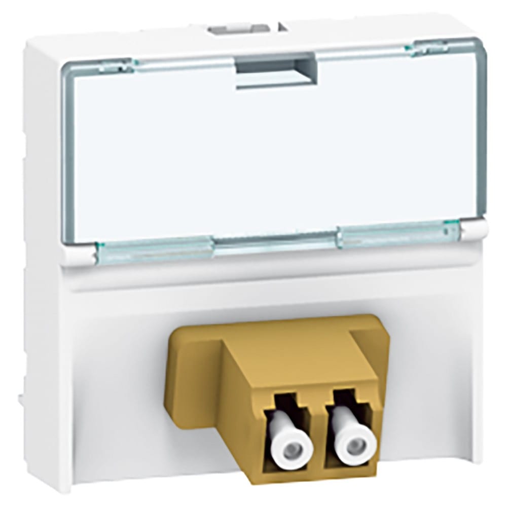 Legrand - Prise traversée fibre optique Mosaic - 2xLC - 2 modules - blanc