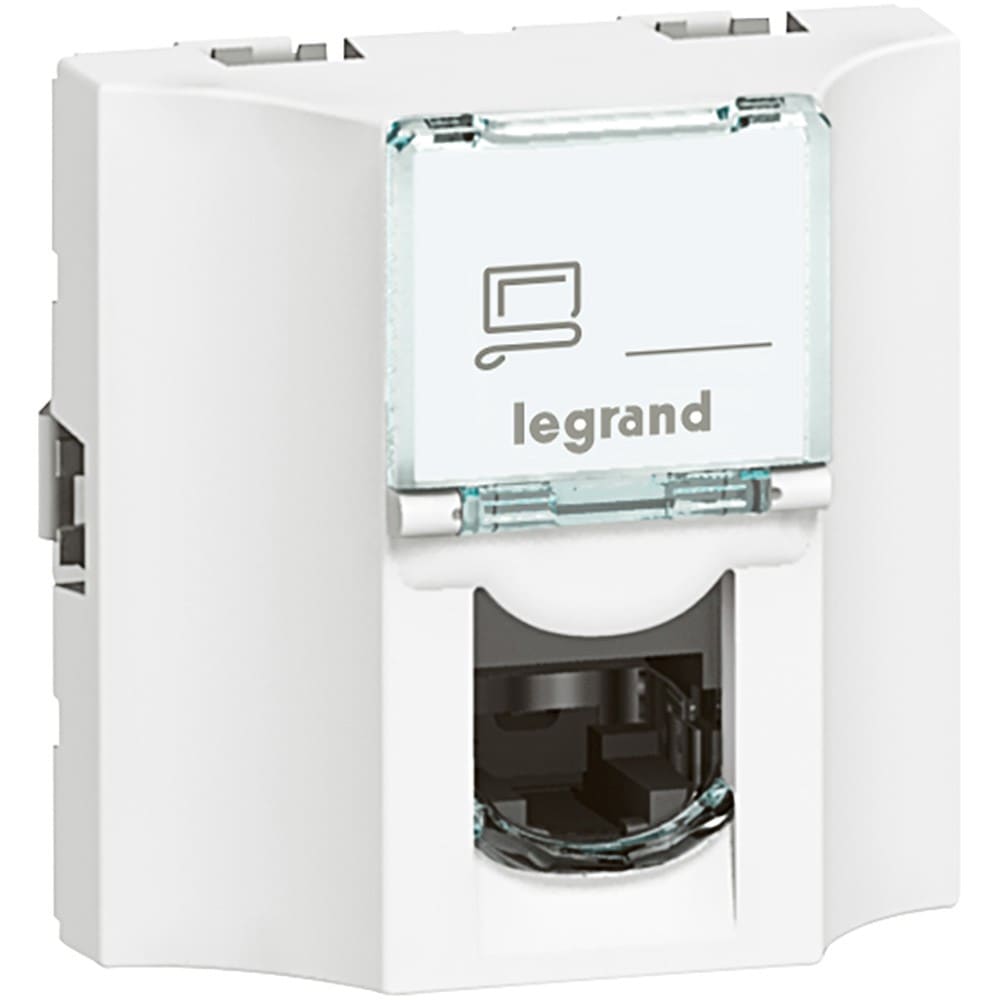 Legrand - Prise traversée cuivre catégorie 6 UTP Mosaic 2 modules - blanc
