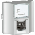 Legrand - Prise traversée cuivre catégorie 6 UTP Mosaic 2 modules - alu