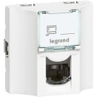Legrand - Prise traversée cuivre catégorie 6A STP Mosaic 2 modules - blanc