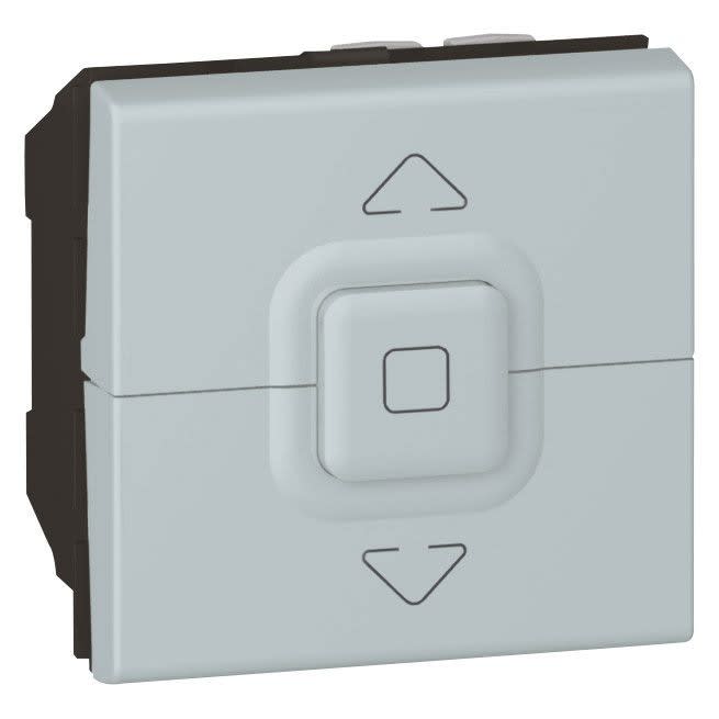 Legrand - Poussoir 500W maximum Mosaic pour 1 ou plusieurs volets roulants - alu