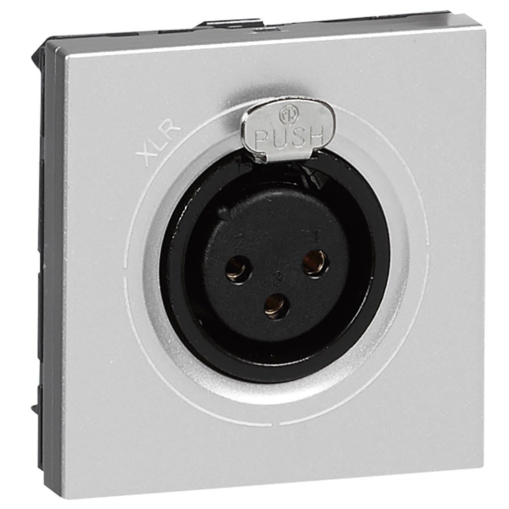 Legrand - Prise XLR 3 pôles femelle Mosaic 2 mod - liaison stéréo tout périphérique - alu