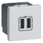 Legrand - Prises 2 USB Type-A 2,4A 5V= 15W Mosaic 2 modules 230V - alu