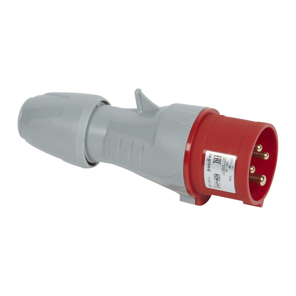 Legrand - Fiche de puissance mâle avec terre 16A - 400V - droite - IP44 - 4 broches