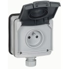 Legrand - Prise de courant étanche 2P+T avec volet Plexo IP66 complet 16A 250V~ - gris