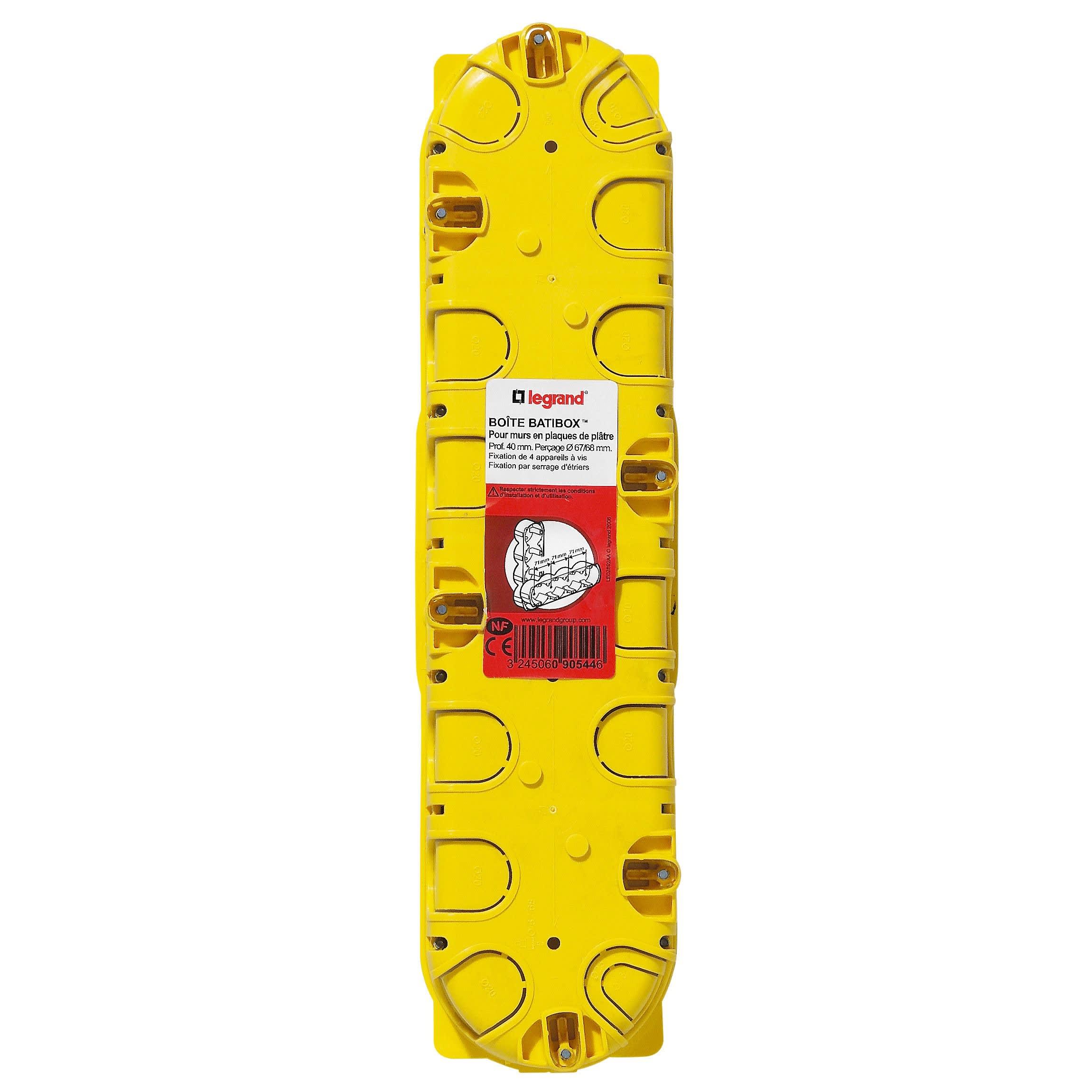 Legrand - Boîte à encastrer Batibox plaque de plâtre - 4 postes profondeur 40mm