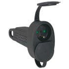 Legrand - Fiche multiprise caoutchouc avec terre 2 sorties frontales - noir avec volet