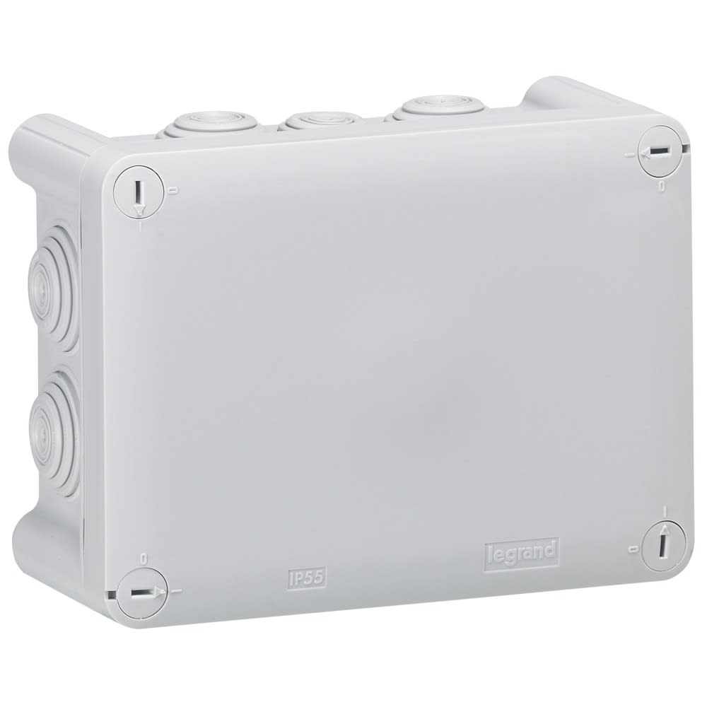 Legrand - Boîte de dérivation rectangulaire - 155x110x74mm - fermeture 1/4 de tour - gris
