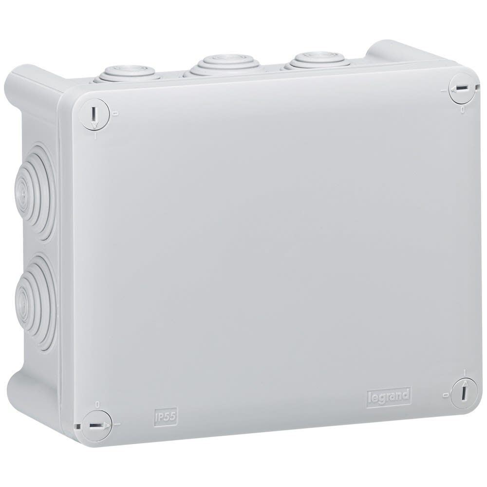 Legrand - Boîte de dérivation rectangulaire - 180x140x86 mm - fermeture 1/4 de tour - gris